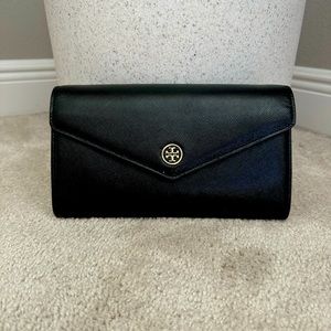 Tory Burch leather clutch with removable strap